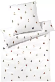 Elegante Soft-Flanell Bettw&auml;sche Teddy 135x200 cm (80x80 cm) bunt (532197)