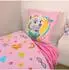 Herding Renforcé Kinder-Wendebettwäsche Paw Petrol 135x200 cm (80x80 cm) rosa (517273)