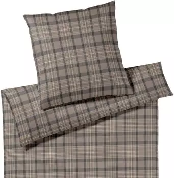 Joop! Soft-Flanell Bettw&auml;sche Soft Frames 135x200 cm (80x80 cm) braun (533254)