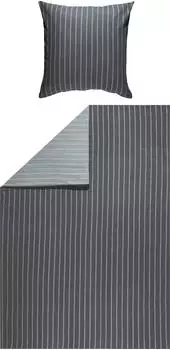 LOOKS by Wolfgang Joop Feinflanell Bettwäsche 155x220 cm (80x80 cm) anthrazit-silber (503694)