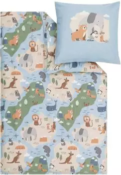 s.Oliver Mako-Satin Kinder-Bettw&auml;sche 135x200 cm (80x80 cm) hellblau (532555)