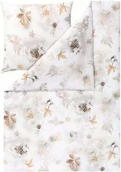 Estella Kuschelflanell Bettwäsche Winter Leaves 135x200 cm (80x80 cm) beige (531917)