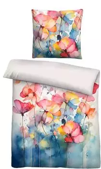 Biberna TENCEL Lyocell Bettw&auml;sche 135x200 cm (80x80 cm) taubenblau (528144)