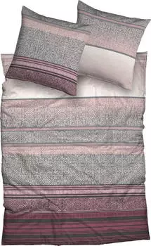 CASATEX Biber Bettwäsche Turi 135x200 cm (80x80 cm) bordeaux-anthrazit (531946)