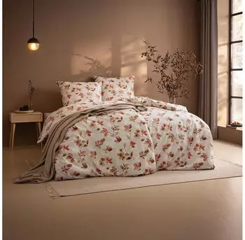 Estella Edelflanell Bettw&auml;sche Sicina 135x200 cm (80x80 cm) apricot (531897)