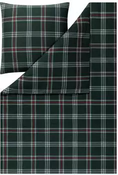 Estella Kuschelflanell Bettw&auml;sche Harry 135x200 cm (80x80 cm) gr&uuml;n (531919)