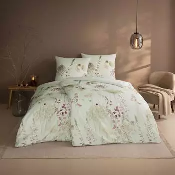 Estella Kuschelflanell Bettw&auml;sche Meadow 135x200 cm (80x80 cm) lind (531903)