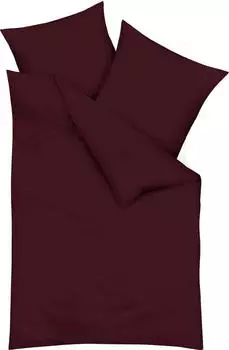 Kaeppel Feinbiber Bettw&auml;sche Uni 135x200 cm (80x80 cm) burgund (523201)