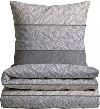 Biberna Feinbiber Bettwäsche 135x200 cm (80x80 cm) beige-grau (531744)