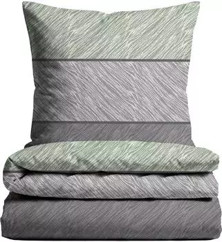 Biberna Feinbiber Bettw&auml;sche 155x220 cm (80x80 cm) salbei-grau (531747)