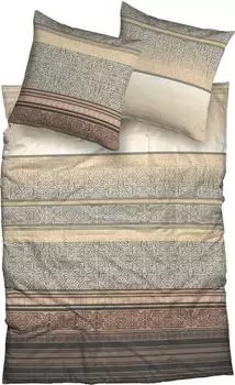 CASATEX Biber Bettwäsche Turi 135x200 cm (80x80 cm) beige-braun (531944)