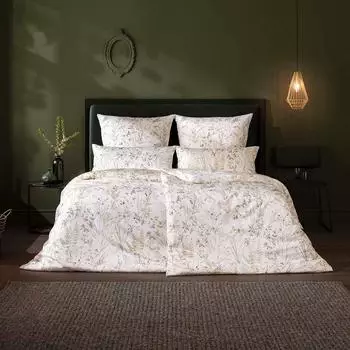 Estella Mako-Satin Bettwäsche Wiebke + Gratis-Kissenbezug 40x80 cm 155x220 cm (40x80 cm + 80x80 cm) grün (534181)