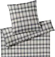 Joop! Flanell Bettw&auml;sche Soft Frames 45007-02 blue - 135x200cm + 80x80cm