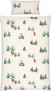 REDBEST Flanell Bettwäsche 135x200 cm (40x80 cm) weiß (512822)