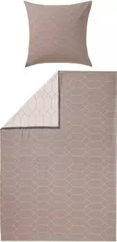 REDBEST Satin Wendebettwäsche 135x200 cm (80x80 cm) taupe-creme (525392)