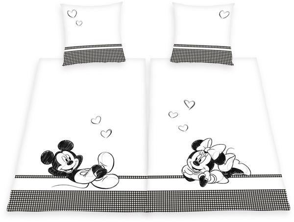 Disney Mickey & Minnie schwarz/weiß (2x135x200+2x80x80cm)