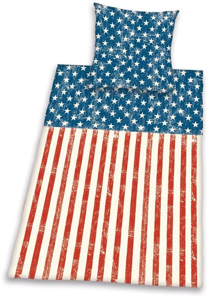 Herding Young Collection Stars & Stripes 80x80+135x200cm rot/blau