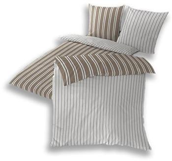 Prinz Exklusiv Renforcé Wendebettwäsche S&G 125001 135 x 200 + 80 x 80 cm Beige