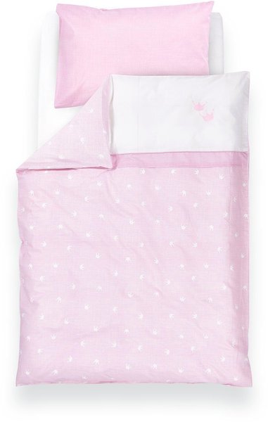 Träumeland Bettwäsche 2tlg. Krone 100 x 135 cm rosa