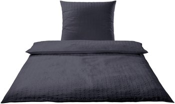 Elegante Chelsea Bettwäsche Web-Seersucker anthrazit 135x200+80x80 cm