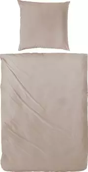 H. G. Hahn Hahn Luxus-Satin Bettw&auml;sche Primera Sempre uni 255001-735 taupe, Gr&ouml;&szlig;e:200x200 cm + 2x 80x80 cm