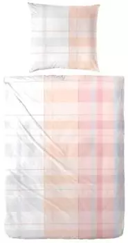 H. G. Hahn Renforce Bettwäsche Karo light Größe 155x220+80x80 cm Farbe Rose