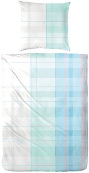 H. G. Hahn Renforce Bettwäsche Karo light Größe 155x220+80x80 cm Farbe Cyan
