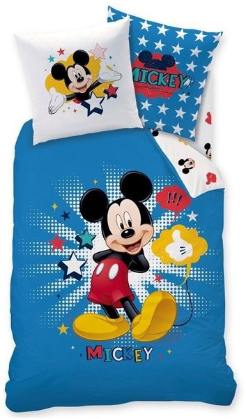 CTI Disney Mickey Star, Baumwoll-Bettwäsche 135x200 - 80x80