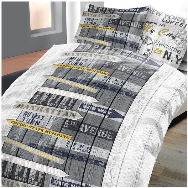 Bertels Textil Bettwäsche Manhattan mit Reißverschluss 155x220 cm 2-teilig grau