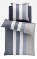 JOOP! Mako-Satin Bettwäsche Cornflower Stripe , grau , Maße (cm): B: 135 JOOP! Mako-Satin Bettwäsche Cornflower Stripe , grau , Maße (cm): B: 135
