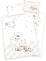 Herding Babybettw&auml;sche "Kleiner Lieblingsmensch" 2 Stk. Mit Teddy und Schaf