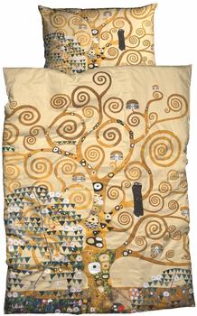 CASATEX Klimts Lebensbaum 80x80+135x200cm beige-gold