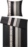 Joop! Bettw&auml;sche Ornament Stripes 4022-999 schwarz - 155x220cm + 80x80cm