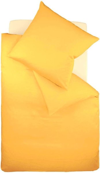 Fleuresse Colours Uni-Mako-Satin Bettwäsche (135 x 200 cm) gelb