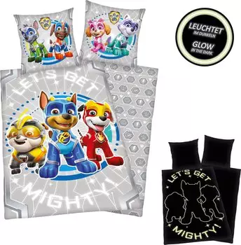 Herding Paw Patrol Glow in the Dark 80x80+135x200cm Let's get Mighty