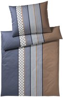 Joop! Bettw&auml;sche Cornflower Stripes, Dunkelblau, Braun, Blau, Textil, Streifen,