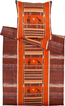 Erwin Müller Feinflanell-Bettwäsche 40x80+155x220cm orange