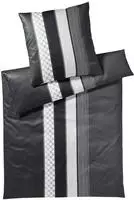 JOOP! Mako-Satin Bettwäsche Cornflower Stripe , grau , Maße (cm): B: 135 JOOP! Mako-Satin Bettwäsche Cornflower Stripe , grau , Maße (cm): B: 135