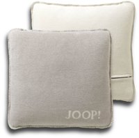 JOOP Uni Kissen Doubleface 50x50 cm Kissenh&uuml;lle | Feder-Ecru - grau;beige