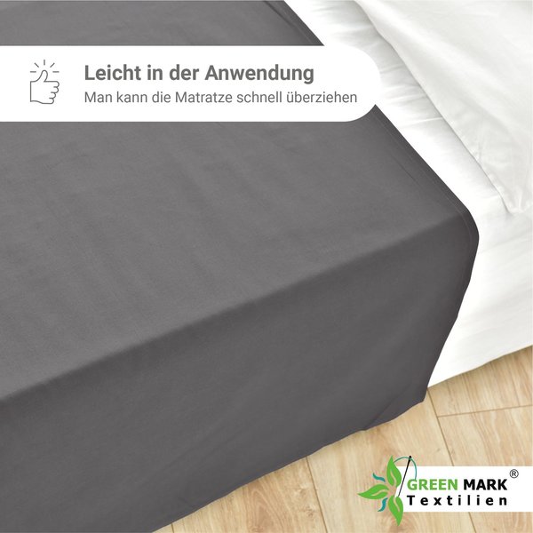 Allgemeine Daten & Eigenschaften Green Mark Textilien klassisches Bettlaken 150 x 250 cm anthrazit