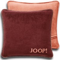 JOOP Uni Kissen Doubleface 50x50 cm Kissenh&uuml;lle | Bordeaux-Orange - rot