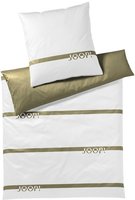 JOOP Bettw&auml;sche Logo Stripes olive 135x200 cm + 80x80 cm - gr&uuml;n;wei&szlig;