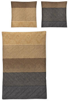 Irisette Koala Streifen 80x80+200x200cm honig/anthrazit/gold