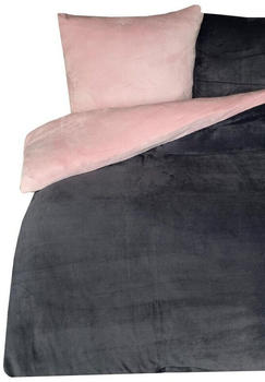 Leonado Vicenti Thermo-Fleece 2 x 80x80+135x200cm rosa/anthrazit