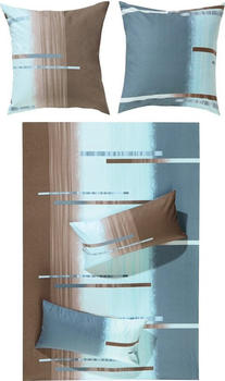 Erwin Müller Flanell Bettwäsche 40x80+135x220cm blau-braun
