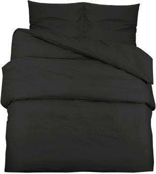 vidaXL Bed Sheet Set 200x200+50x75cm Black