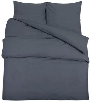 vidaXL Bed Sheet Set 200x200+80x80cm Dark Grey