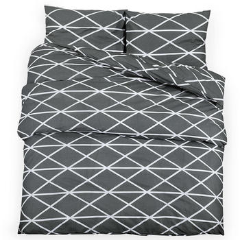vidaXL Bed Sheet Set 135x200+80x80cm Grey Motive