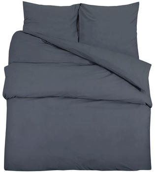 vidaXL Bed Sheet Set 200x200cm Dark Grey