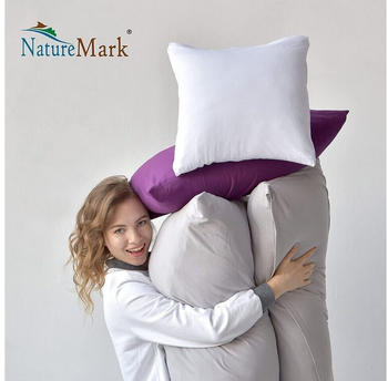 NatureMark 2er Jersey Kissenbezüge 40x40 cm / 80x80 cm weiß